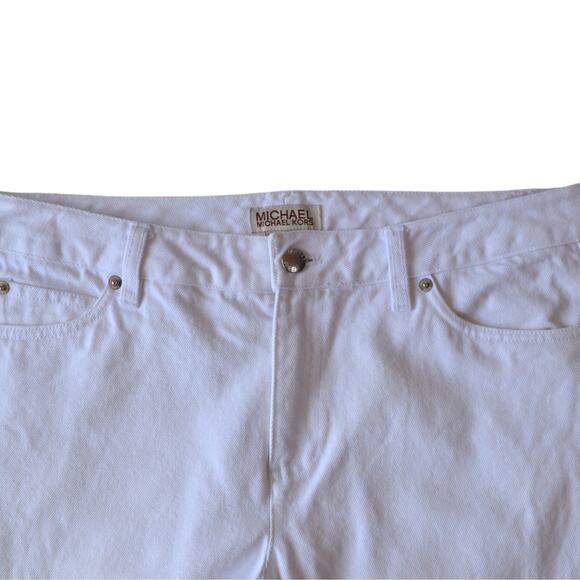 Michael Kors White Floral Embroidered Capri Pants Size 10 - Stylish & Chic - Picture 2 of 6